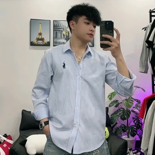 Áo Sơ Mi Nam Vải Sọc cotton Cao Cấp boy phố sơmi dài tay