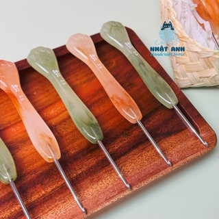  HÀNG SẴN Kim móc len Tri Vũ chân mèo cán nhựa resine mẫu mới - Kim móc  Zhiyu chuẩn size 