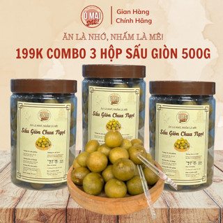 [199K COMBO 3 HỘP] Ô mai sấu giòn, sấu giòn ngọt, sấu giòn cay có hạt 500G - Ô MAI MÊ omaime