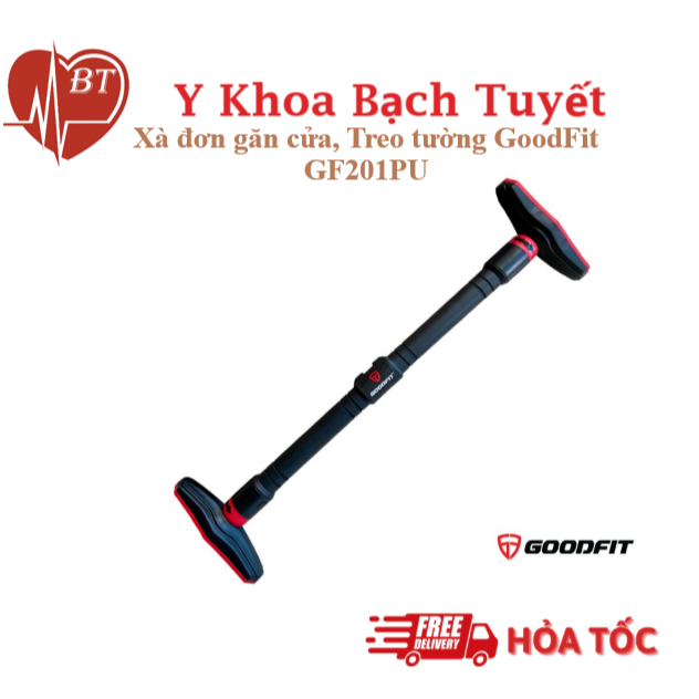 Thanh xà đơn gắn cửa,treo tường GoodFit GF201PU chịu lực 200kg, khóa chông trượt tập luyện tại nhà