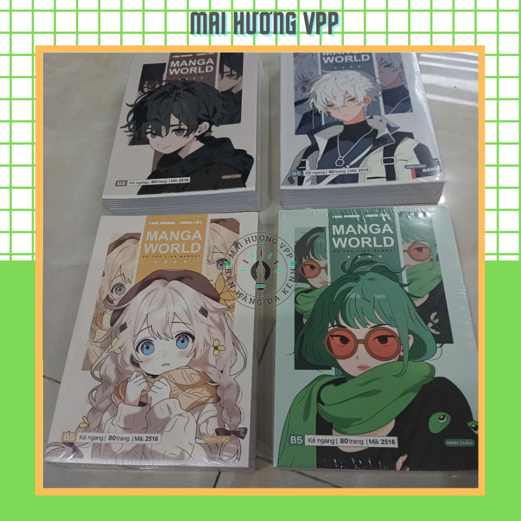 Set 10 vở kẻ ngang B5 – 80 trang MANGA mã MC2516