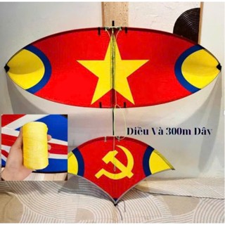 Diều Sáo Lắp Ghép 2m50 Áo In Nhiệt Hình Cờ Đỏ Sao Vàng Khung Cacbon In Hình Cực Cho Anh Em