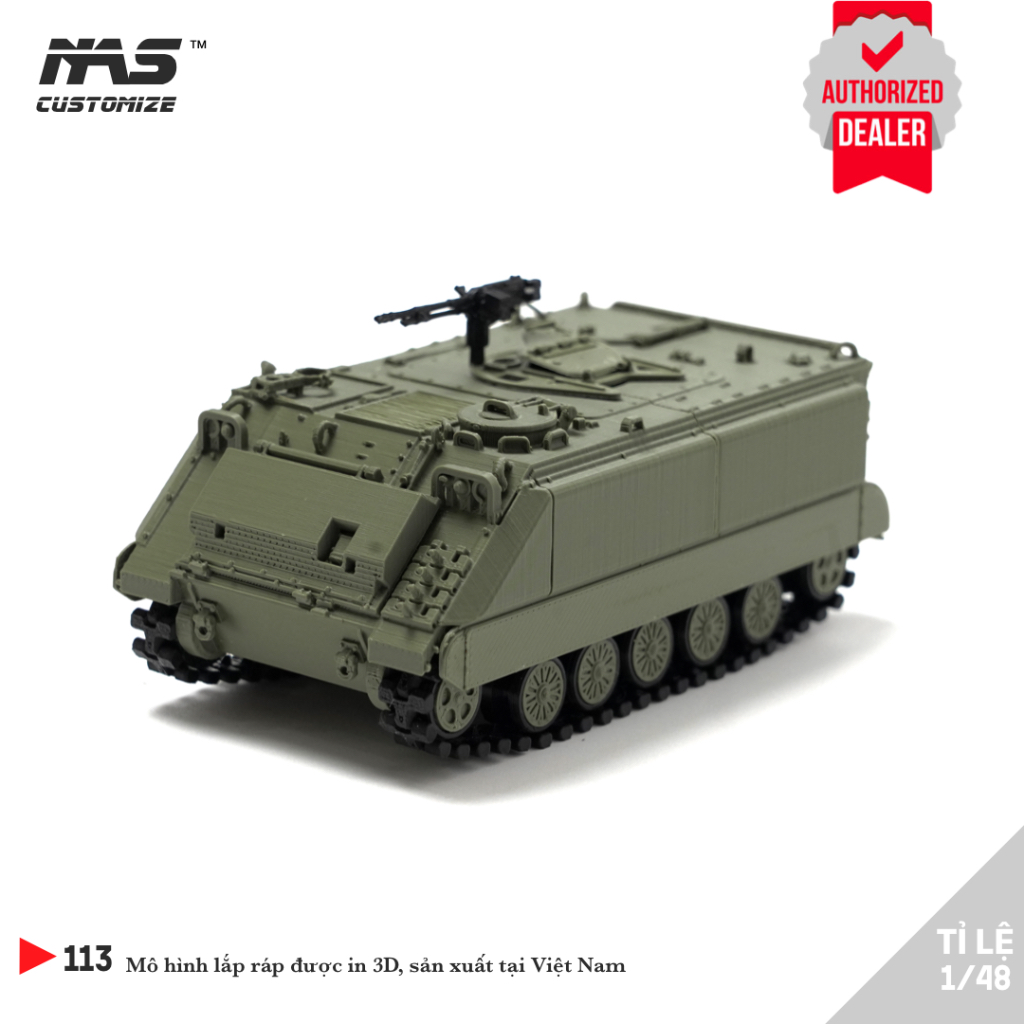 [NAS] Mô hình xe thiết giáp quân sự Mỹ M113 1/48, Mô hình lắp ráp quân sự xe thiết giáp M113 1:48