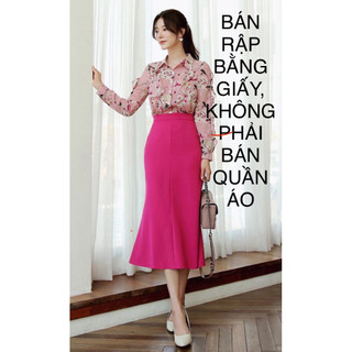 RCV03   RẬP BẰNG GIẤY  chân váy đuôi cá