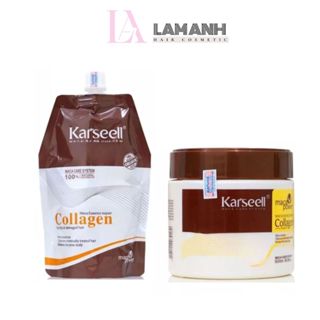  Hấp ủ xả tóc COLAGEN KARSEELL 500ml   hũ túi  giúp phục hồi tóc hư tổn kết hợp hỗ trợ làm hóa chất 