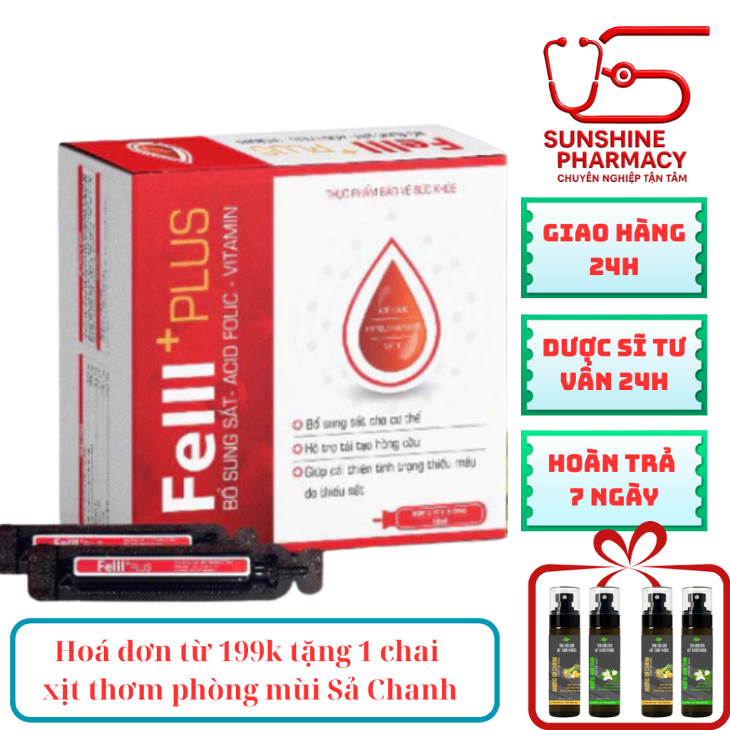 [CHÍNH HÃNG] Fe III Plus – Viên Bổ Sung Sắt, Acid Folic, Vitamin Và Khoáng Chất Cho Cơ Thể Hộp 4 Vỉ 