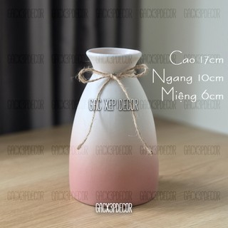 Bình hoa gốm sứ men lạnh dáng tam giác nhiều màu