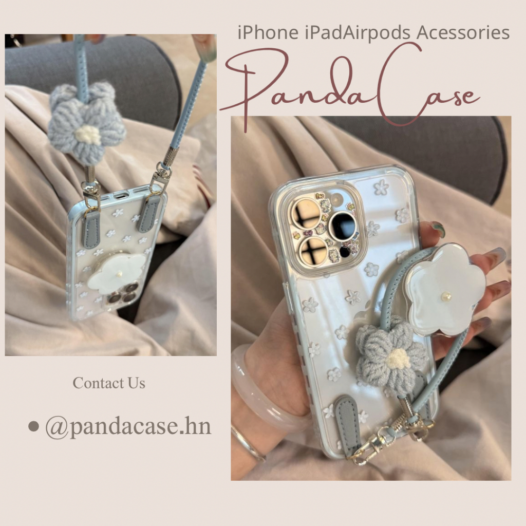 SẴN CHO I.PHONE 16 - Ốp lưng cho iphone, hottrend, in hình hoa kèm dây +pop xinh xắn