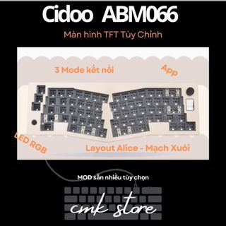   sẵnn  Bộ Kit Bàn Phím Cơ Layout Alice - Cidoo ABM066 hỗ trợ VIA keymap - 3 mode - RGB Mạch Xuôi 