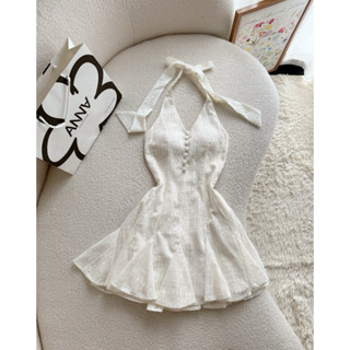  Đầm Kiểu Nữ Cổ Yếm Hạt Kim Tuyến Anna - Dopica Dress 