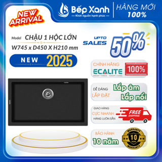   TẶNG NÓN BẢO HIỂM  Chậu rửa đá Granite 1 hộc lớn Ecalite EGS-6001.7545B 6004.7948B 6001.7545LG6005.28648HB 