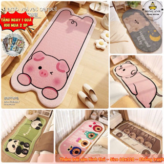 Thảm chân giường size 50x120cm, decor phòng ngủ, phòng khách, chất liệu Lông mềm mịn, thấm hút tốt