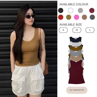 Áo ba lỗ trơn viền bản to / Áo thun fom ôm body chất tăm lạnh HiiNCloset -095