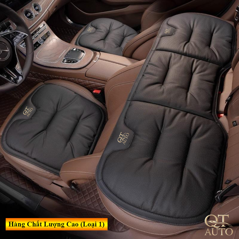 Đệm Ngồi Ô Tô Da Nappa Cao Cấp Có Logo Theo Hãng Xe – Đệm Lót Ghế Ô Tô Siêu Đàn Hồi, Thoáng Khí, Chống Đau Mỏi