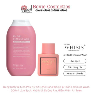 Dung Dịch Vệ Sinh Whisis pH Girl 200ml và Nước Hoa Sweet Girl cho nàng 5ml