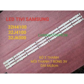   MỚI  THANH LED TIVI SAMSUNG 32H4100 32J6300 HÀNG ZIN HÃNG MỚI 100% BỘ 3 THANH MỖI THANH 7 BÓNG 3V DÀI 64,8cm 