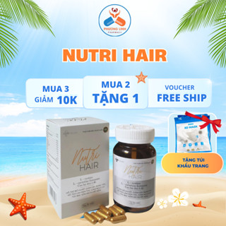 Viên uống Nutri Hair - Giảm rụng tóc, làm đen tóc hỗ trợ bổ huyết giảm nguy cơ tóc bạc sớm - DHG14 hộp 30 viên.