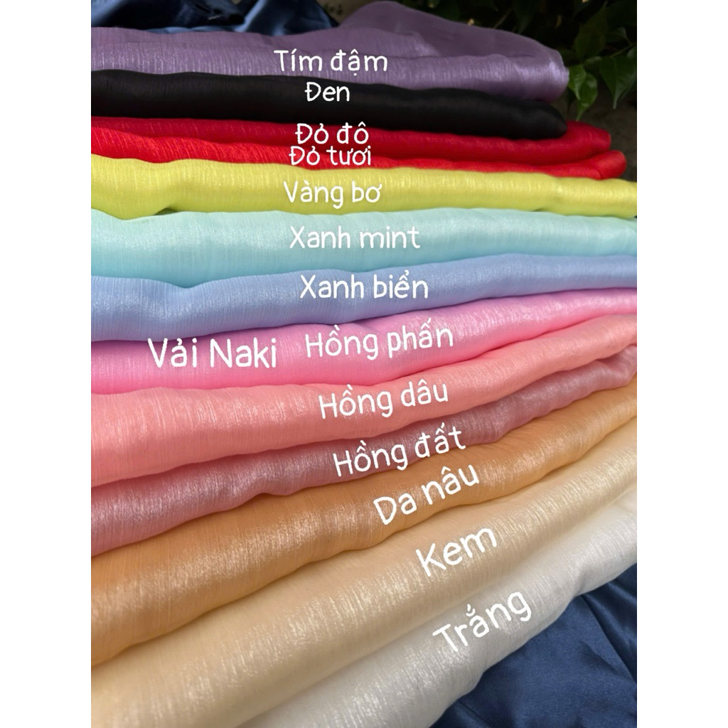 [ VẢI NAKI ] Vải tơ gân, vải voan tơ óng ánh may đầm thời trang( khổ 1.5m)