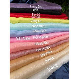 [ VẢI NAKI ] Vải tơ gân, vải voan tơ óng ánh may đầm thời trang( khổ 1.5m)