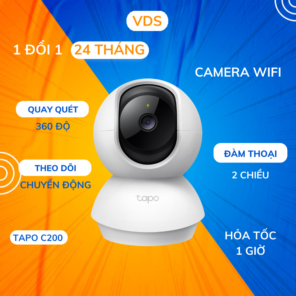 Camera 360 độ Tapo C200 /C211 /C212 /C220/ TC70 Xoay 360 độ, Đàm Thoại 2 Chiều- Camera wifi TP Link 