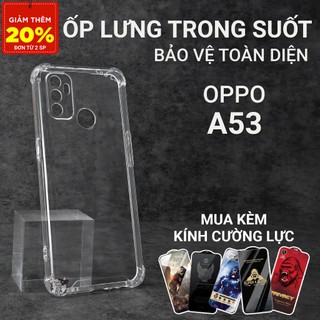 Ốp lưng Oppo A53 Cowcase trơn trong suốt | Ốp điện thoại Oppo dẻo bảo vệ camera đt toàn diện