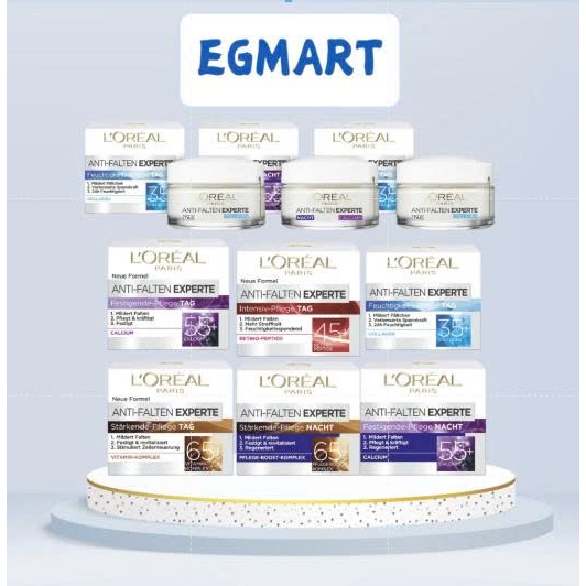 [Nhập Khẩu 100%] Kem Dưỡng Da Loreal ANTI-FALTEN EXPERTE 35+, 45+, 55+,65+, 24h Nivea Q10 ,Balea Q10