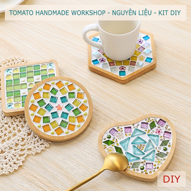 [⚡Freeship] KIT DIY Lót Ly Đính Đá Mosaic [Sỉ Lẻ] 🌷Dụng Cụ & Nguyên Liệu Thủ Công 🌷TOMATO ACADEMY&WO