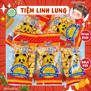  Bánh kem gấu cao cấp Thiên Hồng  gói 180g  bánh gấu kem tuổi thơ đồ ăn vặt 