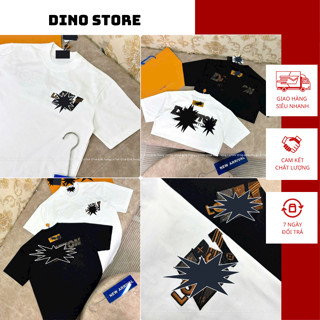 Áo Phông Nam Lờ Vê Logo Thêu Chữ Nâu Cực Ngầu - Áo Thun Nam Eo Vỳ Thêu Chữ Nâu Trước Sau Cao Cấp