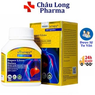 Viên uống Super Liver Detox Vitatree hỗ trợ góp phần giải độc gan (100 viên)