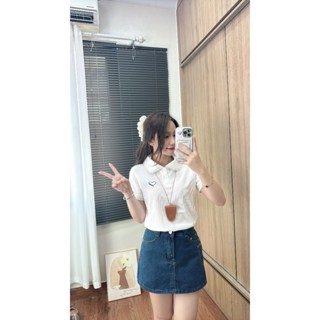 Áo thun Polo Nữ Phối Cổ Viền Bèo Ren Tay Áo Ðiệu Đà Nữ Tính, Phong Cách Năng Động Nhiều màu( M19)