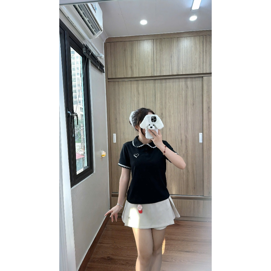 Combo 2  Áo  Polo nữ thiết kế viền cổ ren + tay áo, dáng xuông , hoạ tiết thêu đơn giản sang trọng dễ phối  đồ ( M19) | BigBuy360 - bigbuy360.vn