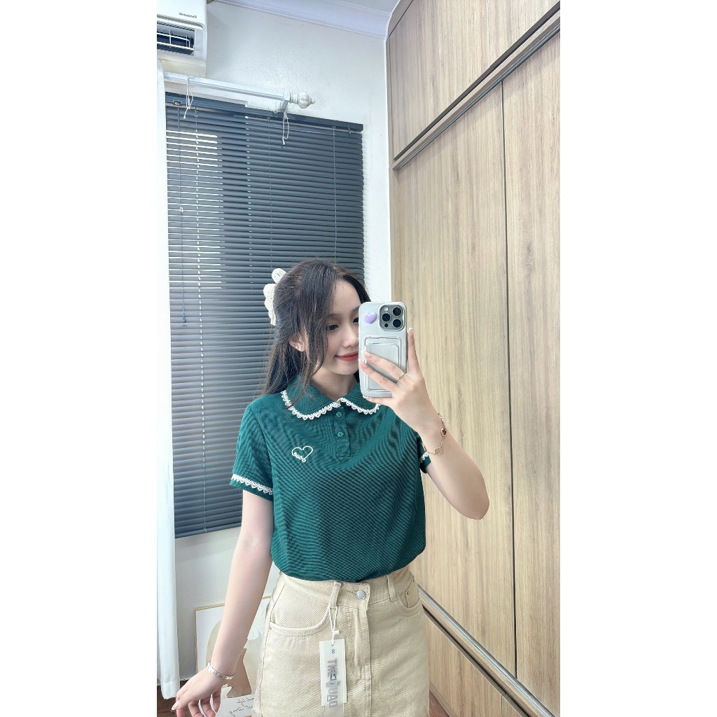 Áo thun Polo Nữ Phối Cổ Viền Bèo Ren Tay Áo Ðiệu Đà Nữ Tính, Phong Cách Năng Động Nhiều màu( M19) | BigBuy360 - bigbuy360.vn