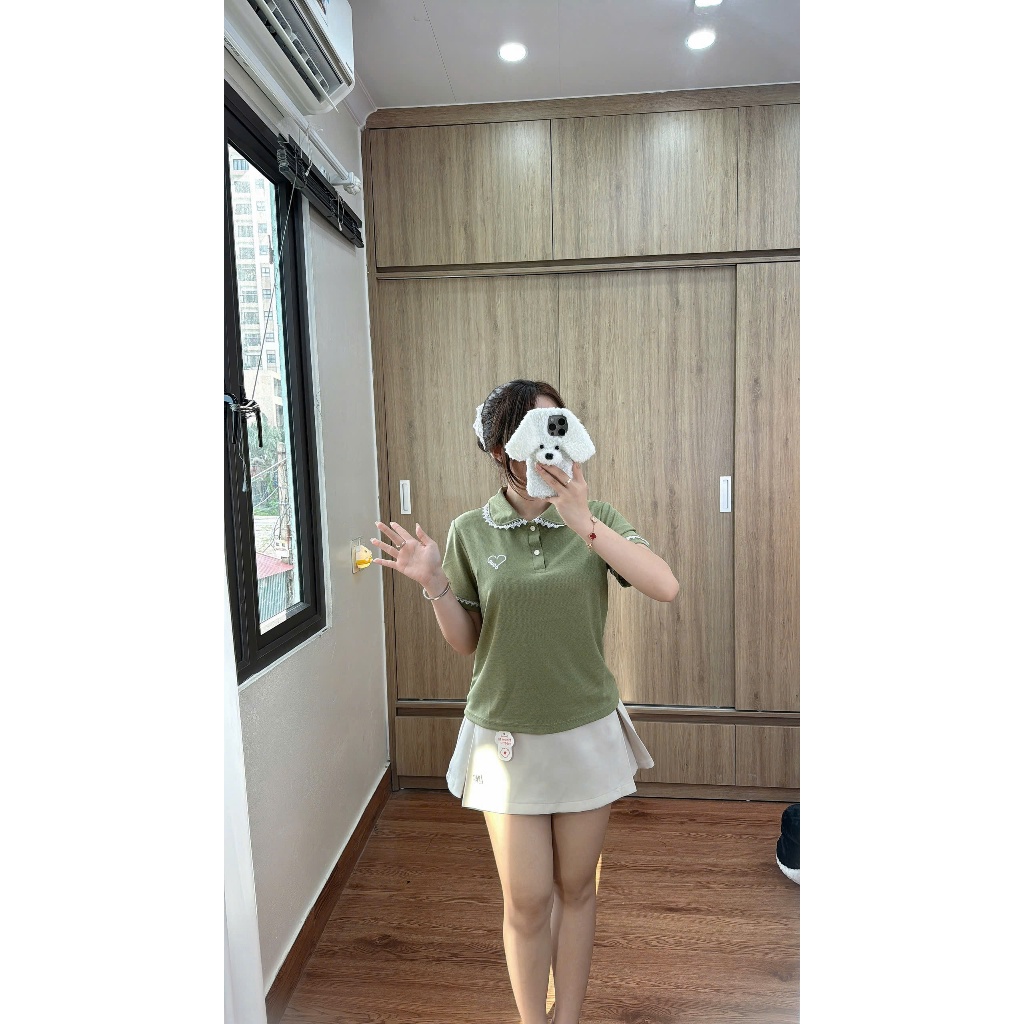 Combo 2  Áo  Polo nữ thiết kế viền cổ ren + tay áo, dáng xuông , hoạ tiết thêu đơn giản sang trọng dễ phối  đồ ( M19) | BigBuy360 - bigbuy360.vn