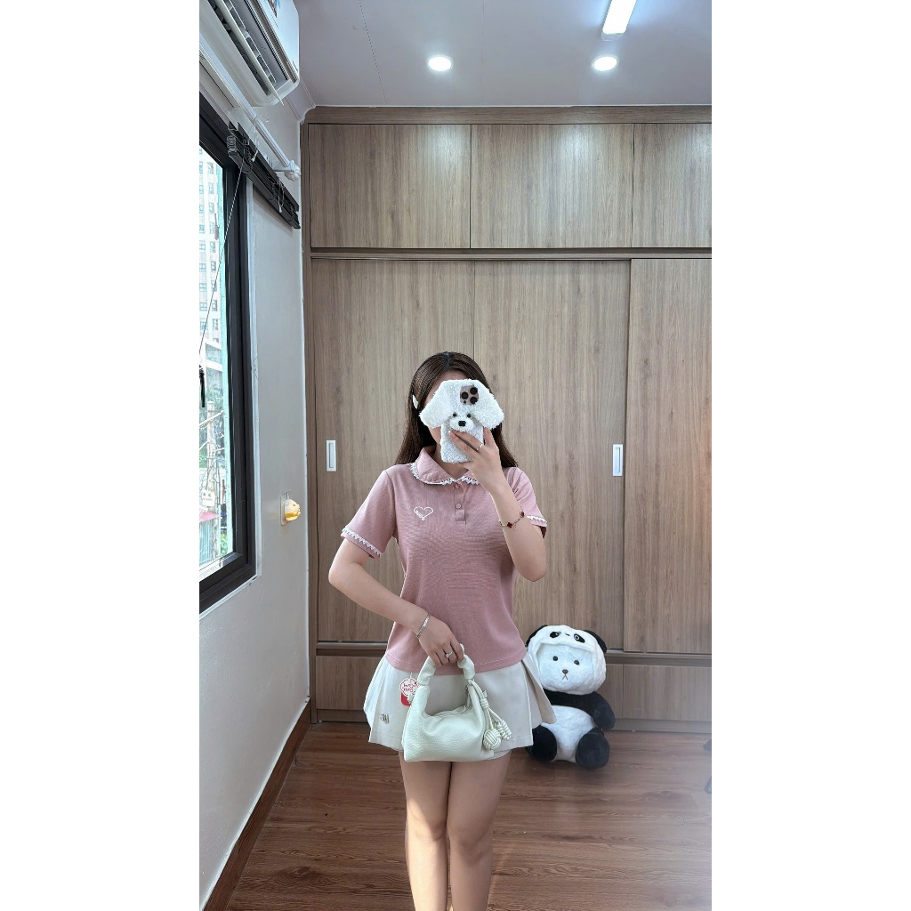 Combo 2  Áo  Polo nữ thiết kế viền cổ ren + tay áo, dáng xuông , hoạ tiết thêu đơn giản sang trọng dễ phối  đồ ( M19) | BigBuy360 - bigbuy360.vn