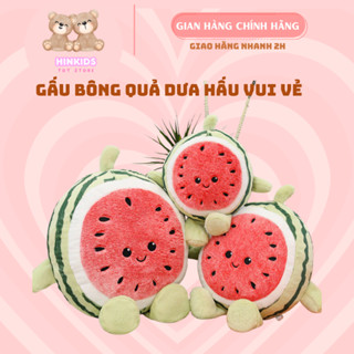 Gấu bông quả dưa hấu vui vẻ mềm mịn dễ thương cute, thú nhồi bông trái cây dưa hấu lông xù đáng yêu