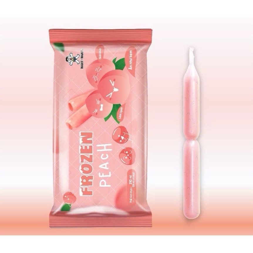 Thùng 24 gói Kem đá, Nước Giải Khát Want Want Frozen (24 Túi 210ml - Mõi Túi 6 cây) Vị Đào Kem Đá Má