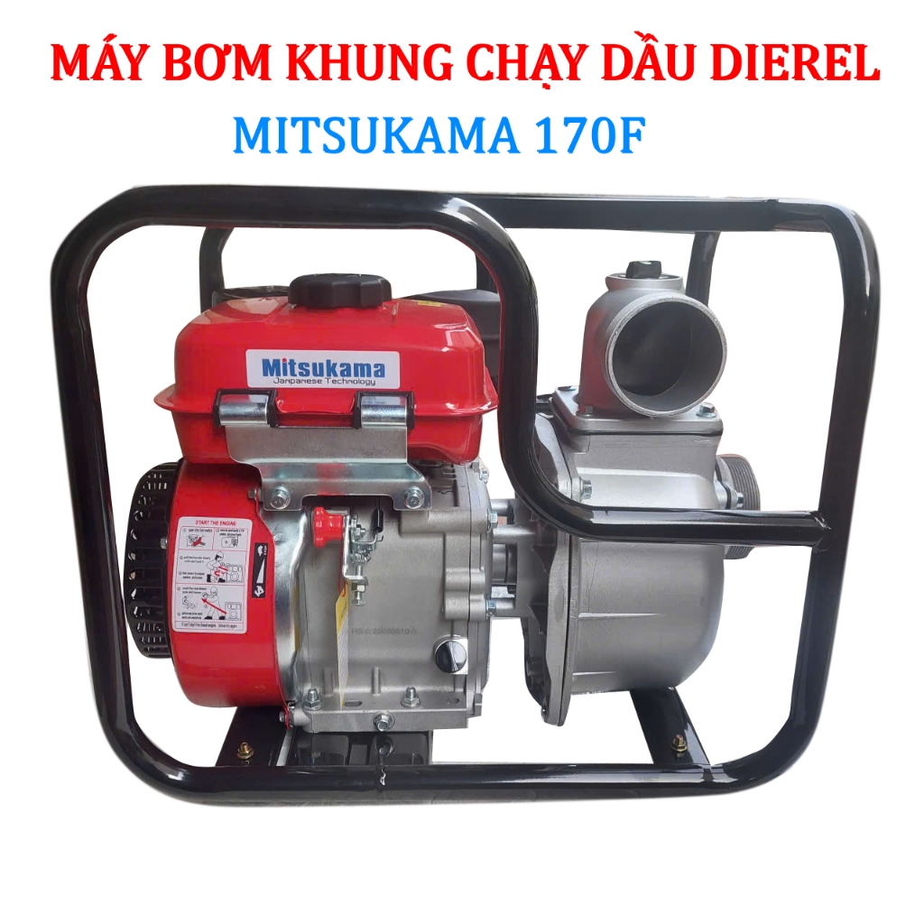 Bơm nước chạy dầu MITSUKAMA F170 gx 250 ống hút xả 80