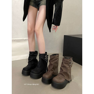 [HÀNG SẴN LOẠI 1] Boot đế dày cao bồi 2 màu 6.5cm thấp cổ và cao cổ QCCC
