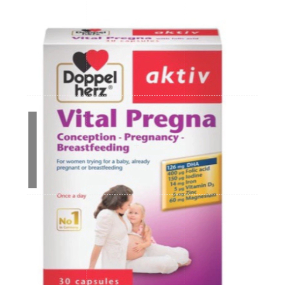 Viên uống Doppelherz Aktiv Vital Pregna bổ sung Vitamin cho Phụ nữ chuẩn bị mang thai,đang mang thai