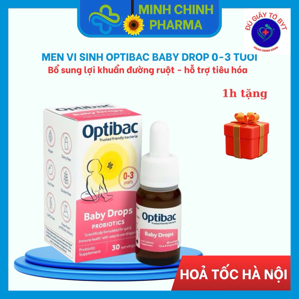 Men vi sinh cho bé Optibac Baby Drops hỗ trợ tăng cường miễn dịch dành cho trẻ 0 đến 3 tuổi lọ 10ml