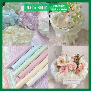  Giấy Nhún Gói Hoa 50x70cm - Bộ 20 Tờ Giấy Nhăn 7 Màu Pastel Đẹp Mắt Phụ Kiện Làm Hoa Từ HAFA SHOP 
