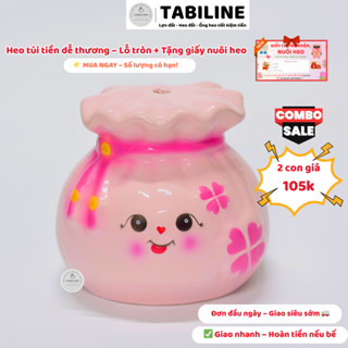 Heo đất ống tiết kiệm tiền lỗ tròn túi tiền xinh tài lộc dễ thương đáng yêu LD99 - TABILINE