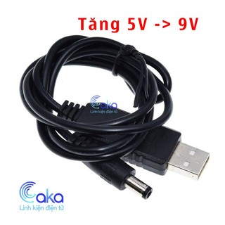 Cáp đổi nguồn USB 5V lên 9V DC (DC-DC Boost Converter) – Jack 5.5mm