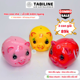Heo đất ống tiết kiệm tiền lỗ ngang size nhỏ siêu cute đáng yêu LD24 - TABILINE