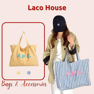  |Laco House| Túi vải canvas kẻ sọc cỡ lớn A.P.C 🥥˖°𓇼🌊⋆ Túi tote kẻ sọc đi biển unisex T128 