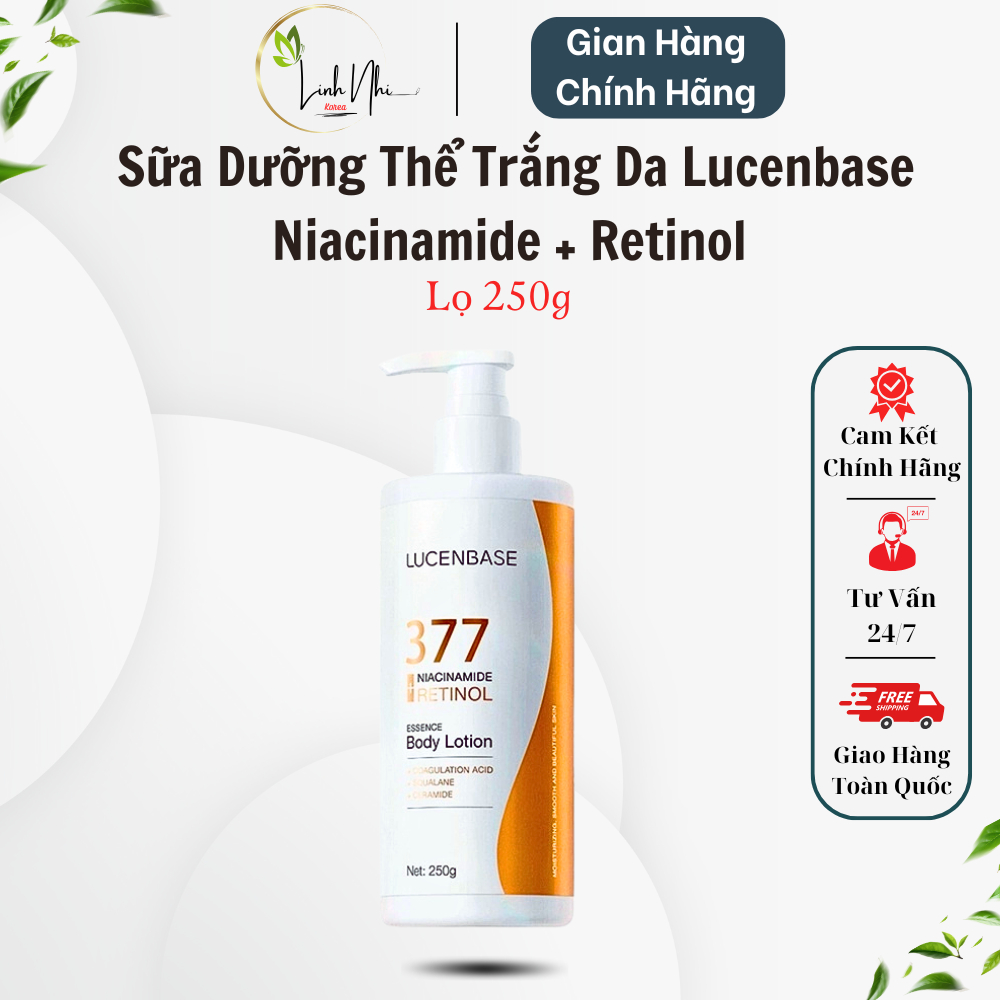 Kem Dưỡng Thể Body Lotion Lucenbase 377 Niacinamide + Retionl , Giúp Cải Thiện Làn Da Và Giảm Thâm M