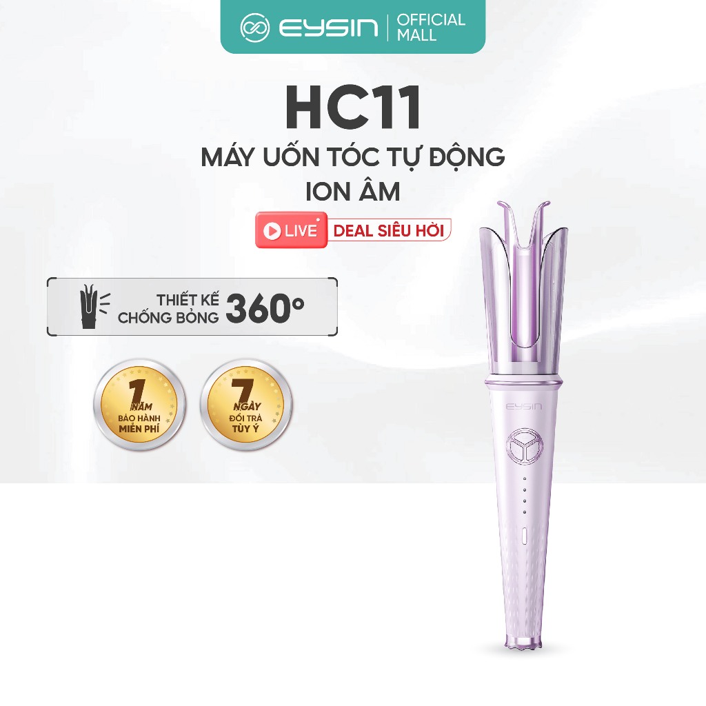 Máy Uốn Tóc Tự Động EYSIN [HC11] Tạo Kiểu Nhanh 4 Mức Nhiệt Độ Thiết Kế Chống Bỏng Làm Đẹp Tiện Lợi