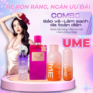  Combo UME Ngọc Trinh Làm Sạch Sâu Dưỡng Ẩm Đa Tầng  - Nước Tẩy Trang UME Bọt Rửa Mặt Cam Đỏ UME Bộ Kem Body UME 