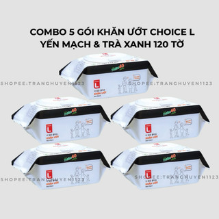  COMBO 5 GÓI KHĂN ƯỚT CỰC ĐÃ CHOICE L LOTTE 120 TỜ 